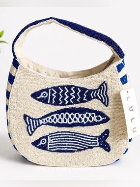 NWT Sardines Beaded Nautical Handcrafted Bag